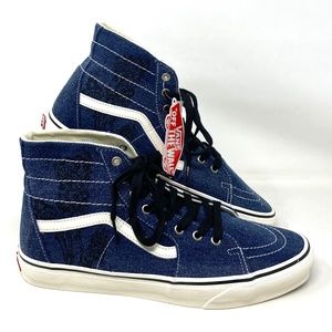 VANS Sk8-Hi Tapered High Top Denim Navy Canvas Men’s Sneakers Skate VN0A5KRUNAV